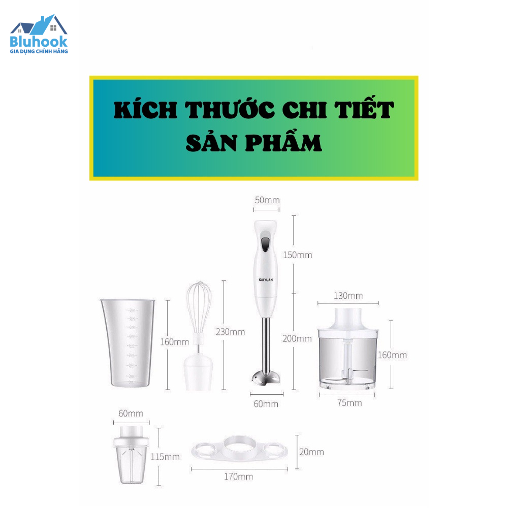 Máy Xay Cầm Tay Đa Năng KAIYUN, Máy Xay Sinh Tố, Máy Xay Dành Cho Bé, Nhỏ Gọn, Tiện Ích, Công Suất Lớn - Bluhook