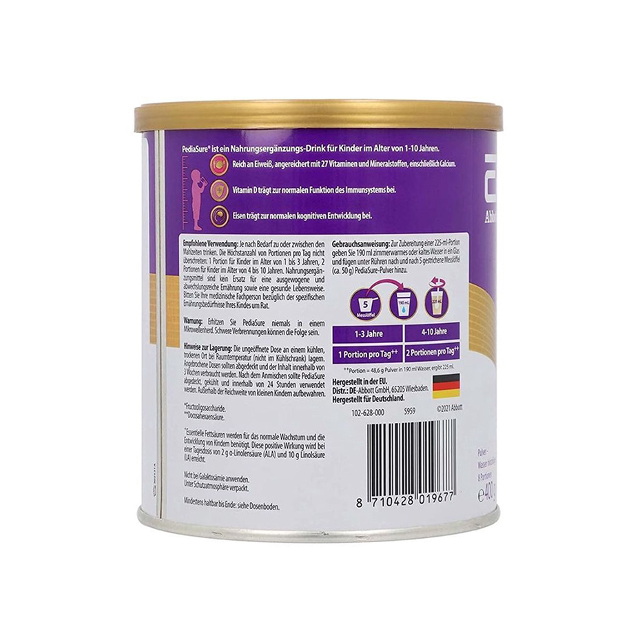 Sữa Công Thức Pediasure Đức Vanille 400g - Thực Phẩm Cho Bé
