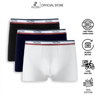Combo 5 quần lót nam boxer PAZZINI thun cotton cao cấp, quần sịp nam co giãn 4 chiều, thấm hút kháng khuẩn tốt - BX001.