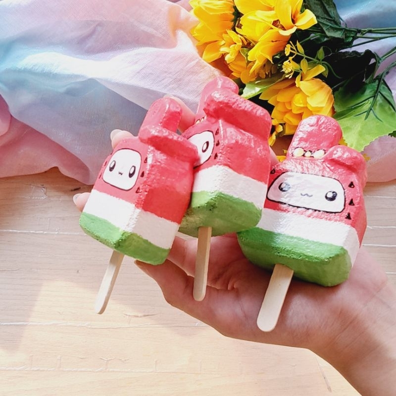 Squishy handmade KEM THỎ DƯA DẤU| Squishy tự làm an toàn và dễ thương
