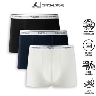 Combo 3 quần lót nam boxer PAZZINI thun bamboo cao cấp, quần sịp nam co giãn 4 chiều, thấm hút kháng khuẩn tốt - BX003.