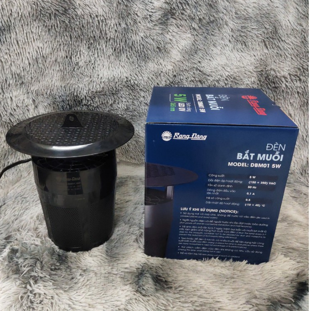 Đèn bắt muỗi Rạng Đông DBM01 5W thông minh - hình trụ không gây mùi khét tiết kiệm điện - Bảo hành 12 tháng