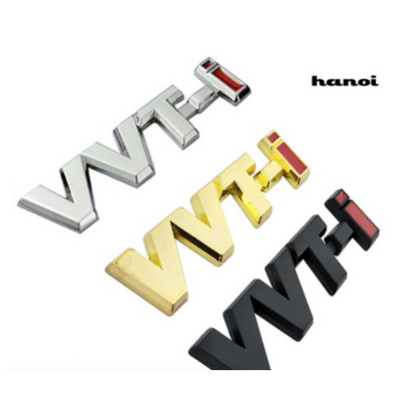 Decal Tem logo chữ nổi  VVT-i VVTI 3D kim loại nhôm kẽm dán trang trí xe TOYOTA Innova Vios Camry Co