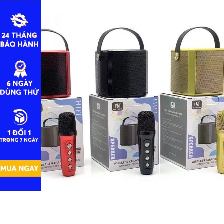 Loa Bluetooth Mini Karaoke MINPRO YS-102 Kèm Mic Không Dây Âm Thanh Sống Động Thiết Kế Sang Trọng Cổ Điển