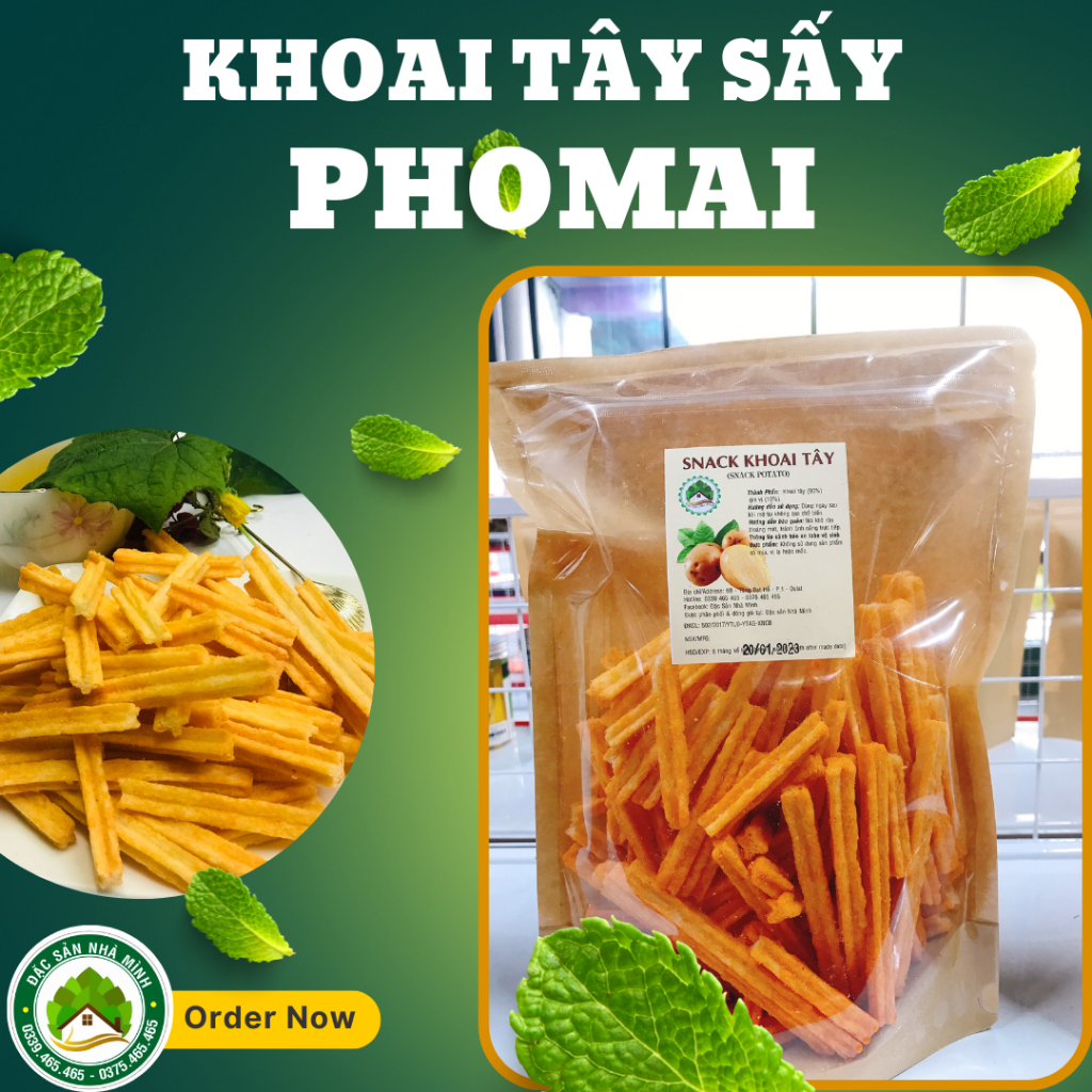 2 túi 1kg - KHOAI TÂY SẤY GIA VỊ - ĐẶC SẢN ĐÀ LẠT
