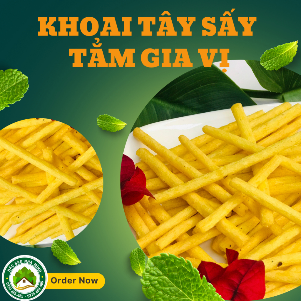 2 túi 1kg - KHOAI TÂY SẤY GIA VỊ - ĐẶC SẢN ĐÀ LẠT