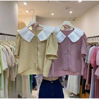 Áo sơ mi nữ cao cấp phối cổ nơ xếp