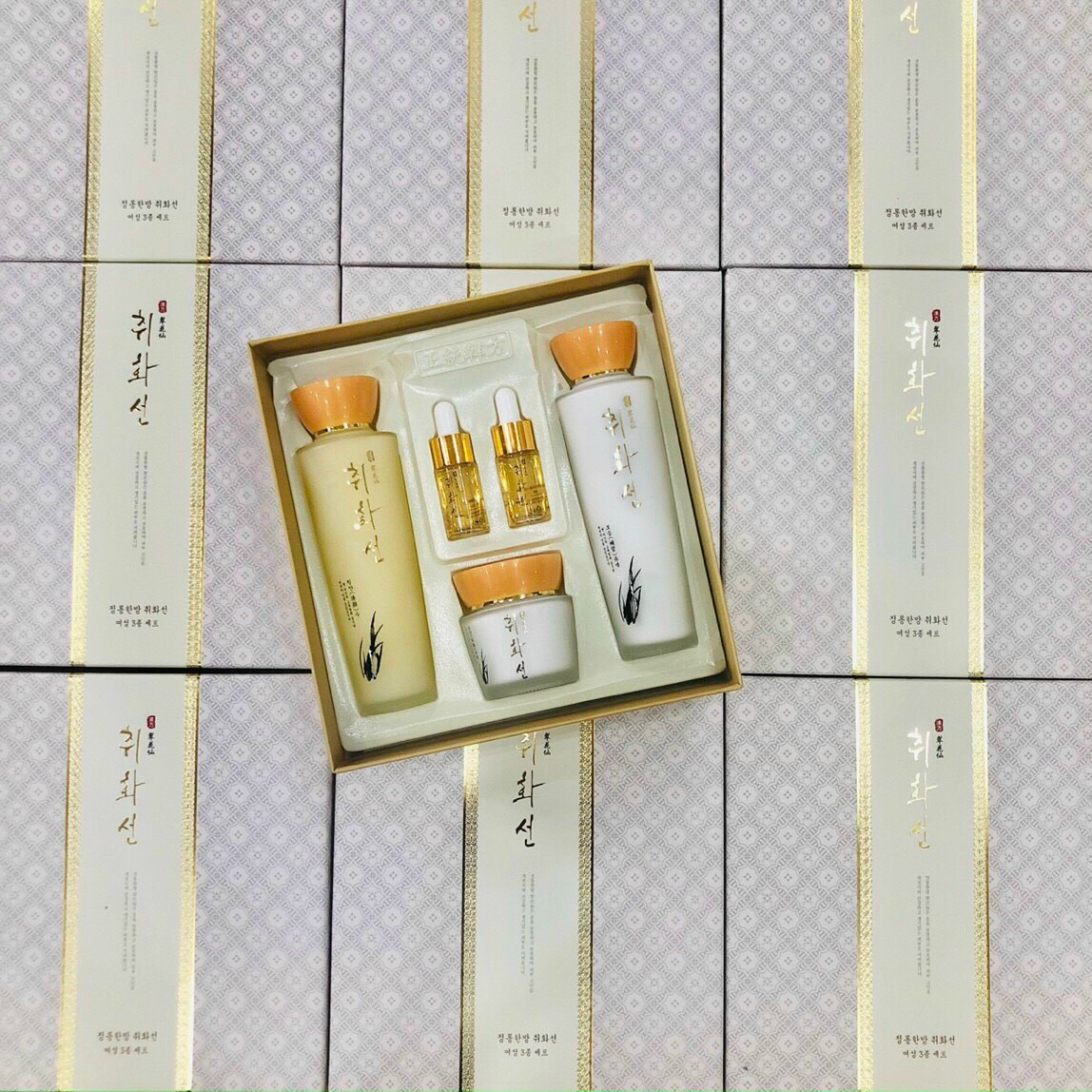Set Dưỡng Da Tái Sinh Đông Y Chi Hwa Seon Hàn Quốc. Giúp da căng mịn trắng hồng, cải thiện tình trạng lão hoá