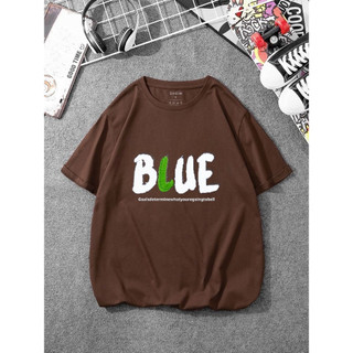 NNAT 0043 Áo thun nam nữ form rộng tay lỡ unisex hình in blue