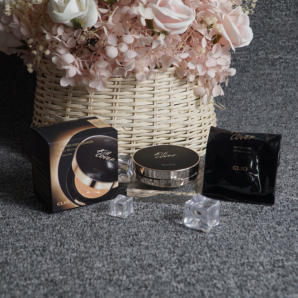 Phấn nước trang điểm Clio Kill Cover Fixer Cushion Spf 50+ PA+++ giúp nâng tone kèm theo chống nắng nhẹ nhàng