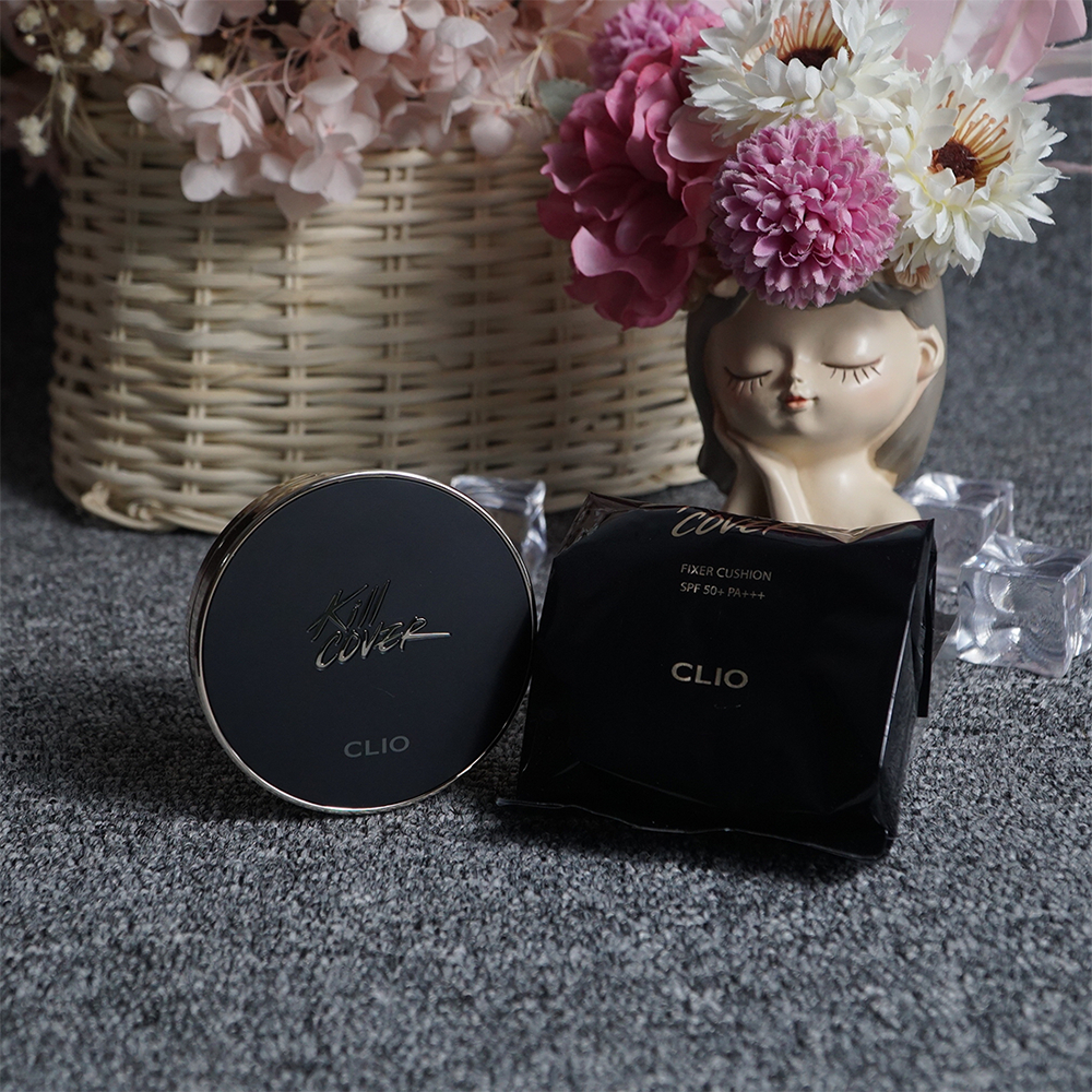 Phấn nước trang điểm Clio Kill Cover Fixer Cushion Spf 50+ PA+++ giúp nâng tone kèm theo chống nắng nhẹ nhàng