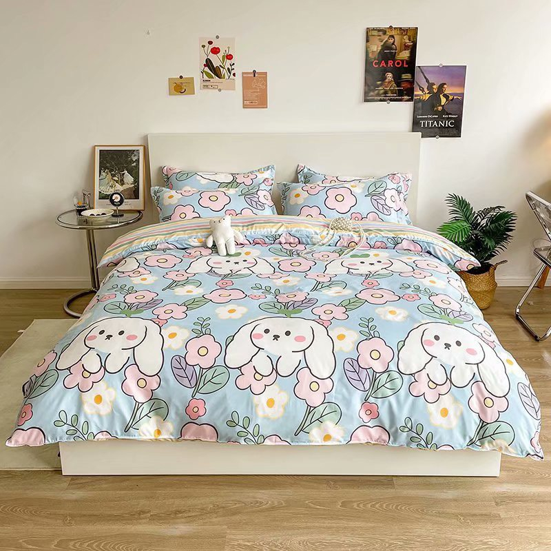 [BST8] Bộ chăn ga gối Cotton Poly EmmiBedding phong cách Hàn Quốc Drap giường cotton hot trend (không kèm ruột)