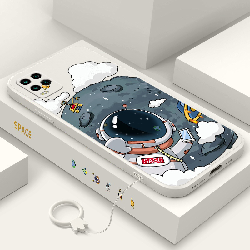 Ốp lưng ViVo Y21 / Y21S / Y33S in hình Phi hành gia cạnh viền vuông có bảo vệ camera