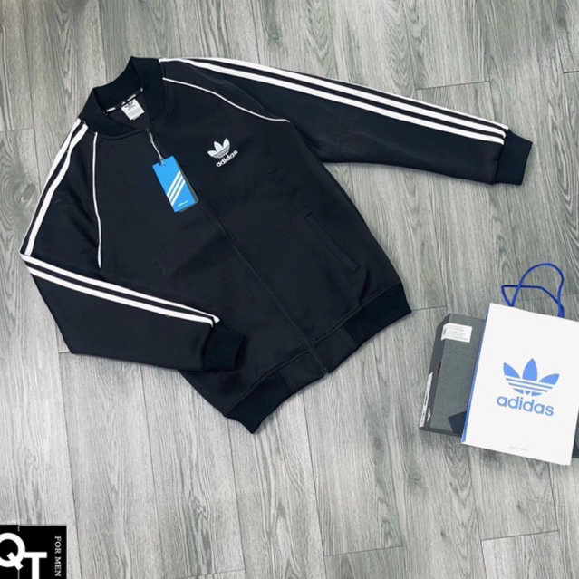 Áo khoác adidas nam nữ ,Áo Das logo phối viền tay 3 sọc