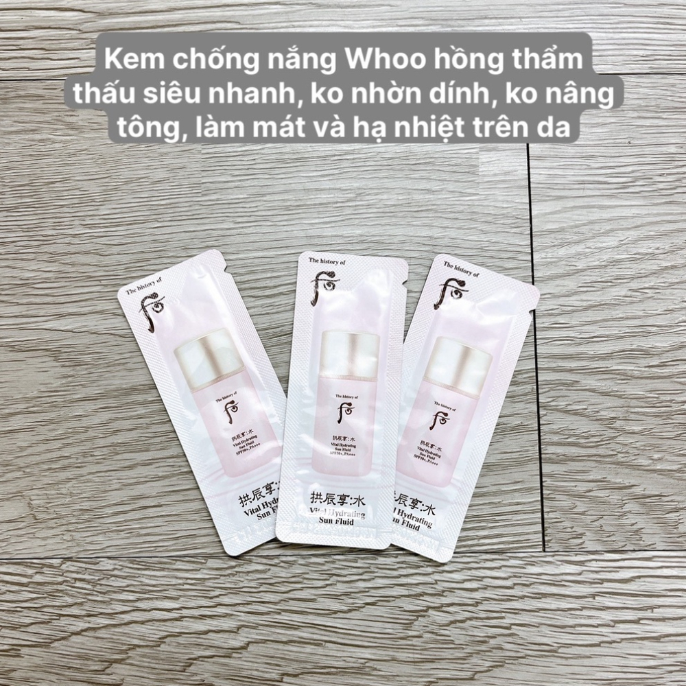 1 gói chống nắng whoo hồng Vital Hydrating Sun Fluid 50+