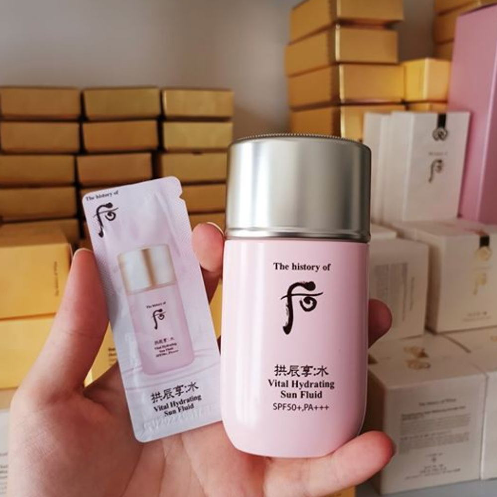 1 gói chống nắng whoo hồng Vital Hydrating Sun Fluid 50+