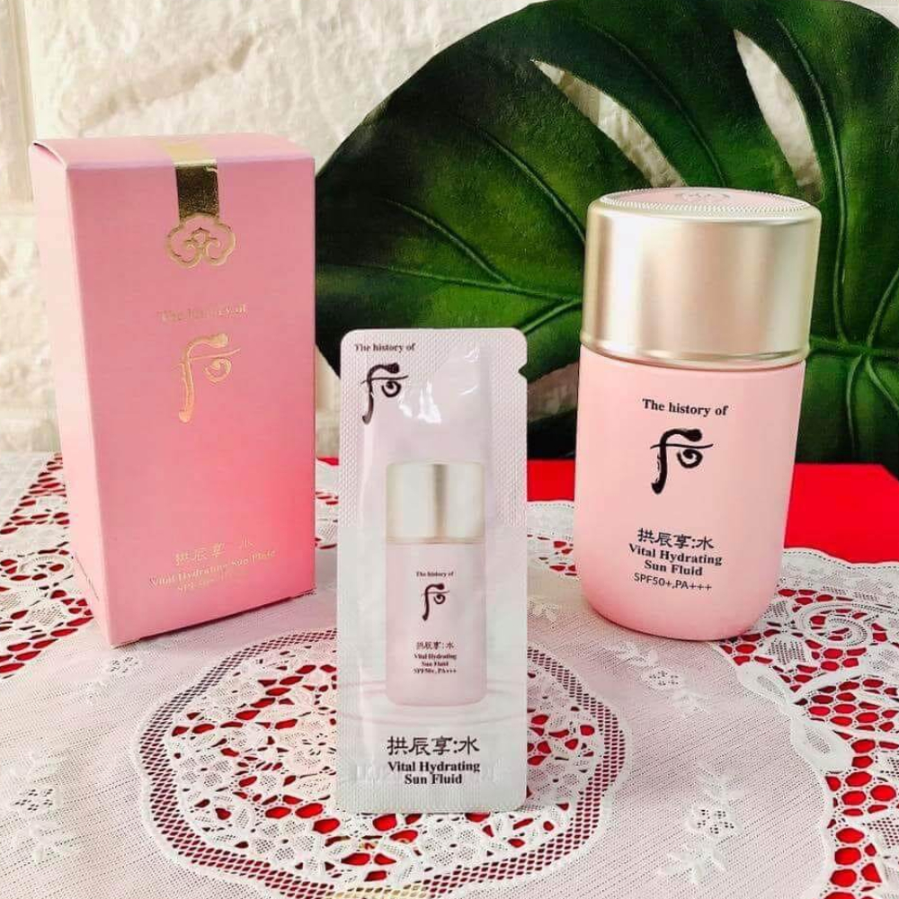 1 gói chống nắng whoo hồng Vital Hydrating Sun Fluid 50+