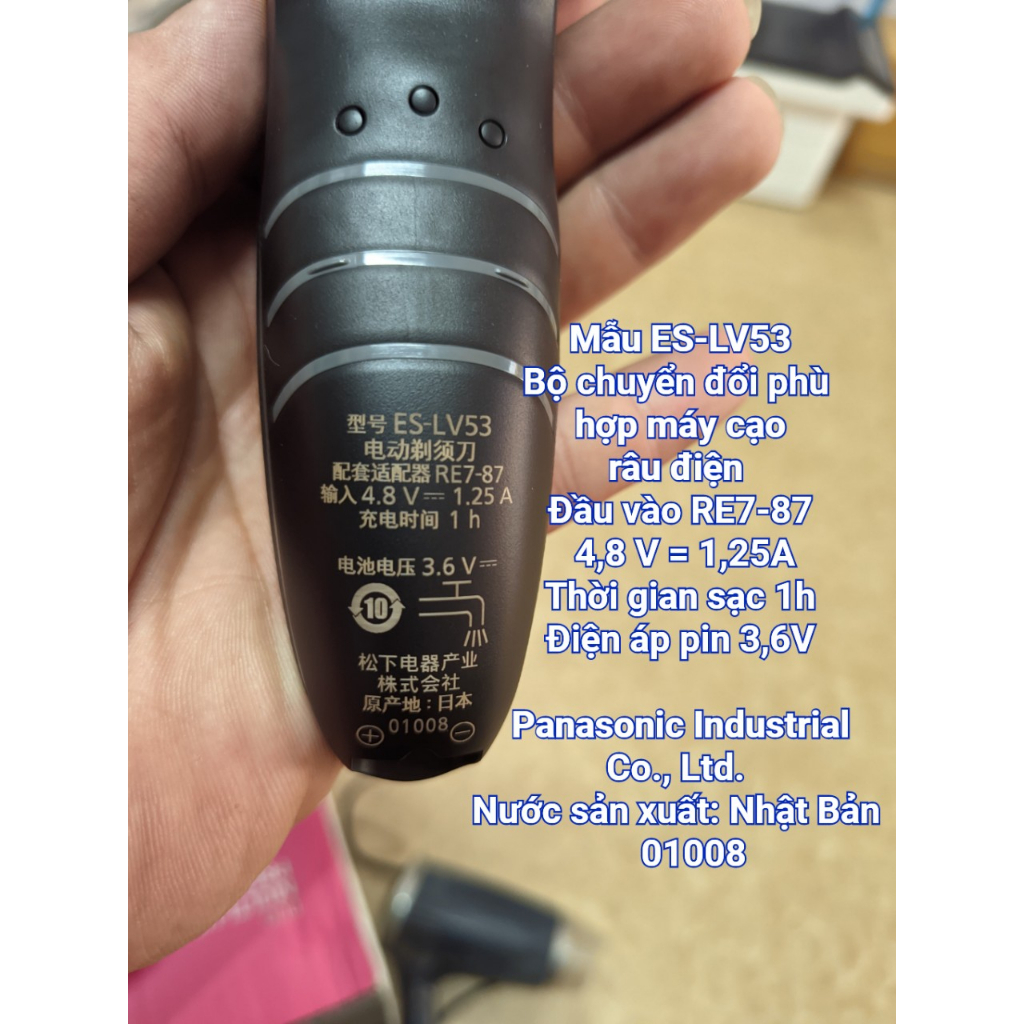 MÁY CẠO RÂU 5 LƯỠI PANASONIC ES-LV53 ,BẢO HÀNH 24 THÁNG