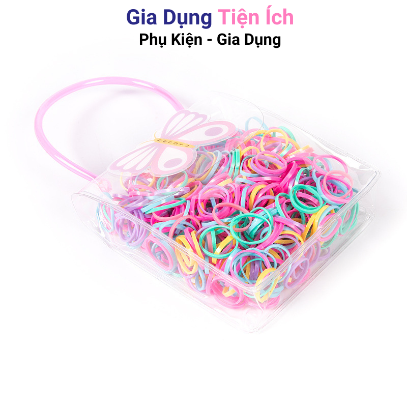 Túi  600 dây thun cột tóc,chun buộc tóc hình cánh bướm chắc chắn màu pastel phong cách Hàn Quốc cho bé