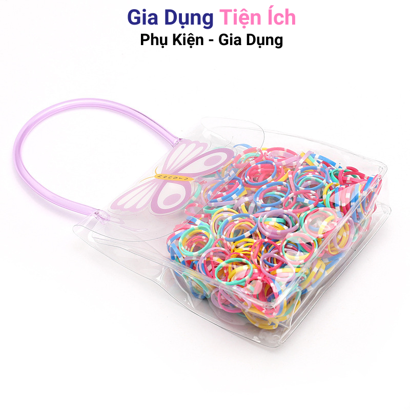 Túi  600 dây thun cột tóc,chun buộc tóc hình cánh bướm chắc chắn màu pastel phong cách Hàn Quốc cho bé