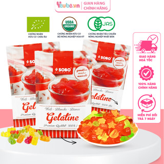 Bột gelatine hữu cơ sobo làm thạch kẹo dẻo rau câu thạch pudding cho bé ăn dặm