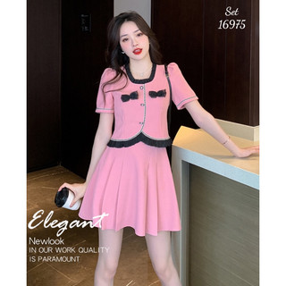 Sale bộ váy set đi tiệc bigsize thiết kế nơ 16975