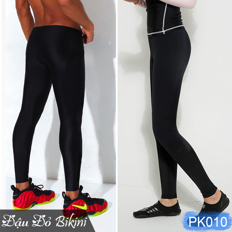 Quần bơi dài kín chân chống nắng nam nữ, chất thun bơi lạnh co giãn đa chiều đẹp, có size đại cho người béo mập | PK010