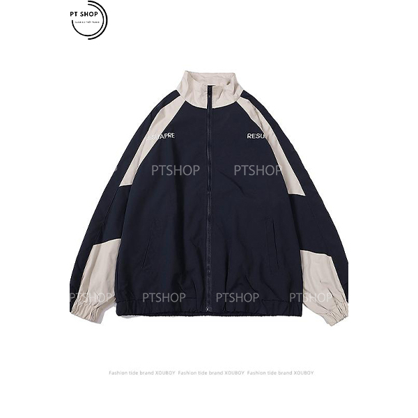 Áo khoác dù RESUAPRE Nam nữ unisex vải dù nhật 2 lớp phối chữ 2  bên phong cách học sinh hàn quốc