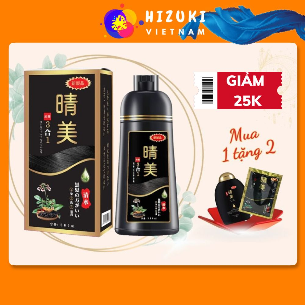 (Chính Hãng - Tem Chống Giả) Dầu Gội Komi Nhật Bản Dầu Gội Phủ Bạc Nhật Bản Giúp Phủ Đen Tóc Không Dín Da Đầu Chai 500ml