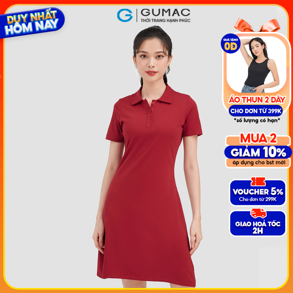 Đầm polo thời trang GUMAC dáng A DC09027