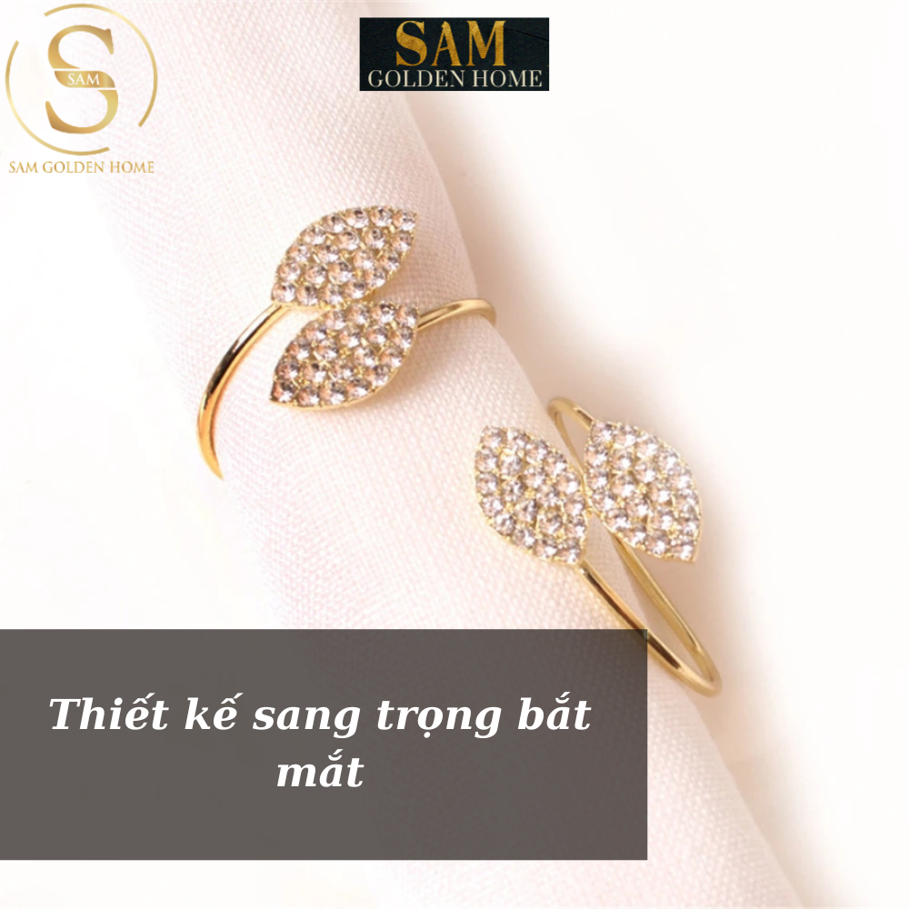 Set 6 Napkin Ring Sophia Gold Cao Cấp Sang Trọng