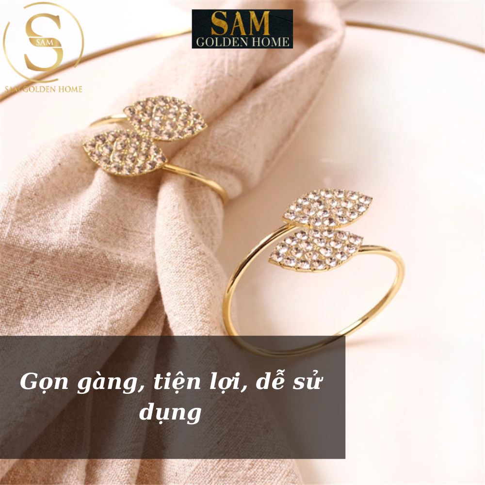 Set 6 Napkin Ring Sophia Gold Cao Cấp Sang Trọng