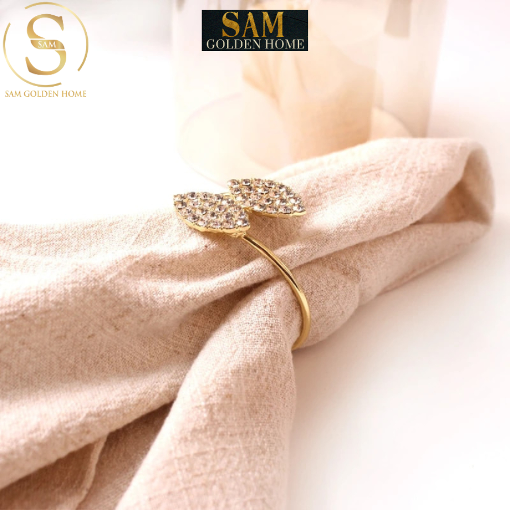 Set 6 Napkin Ring Sophia Gold Cao Cấp Sang Trọng
