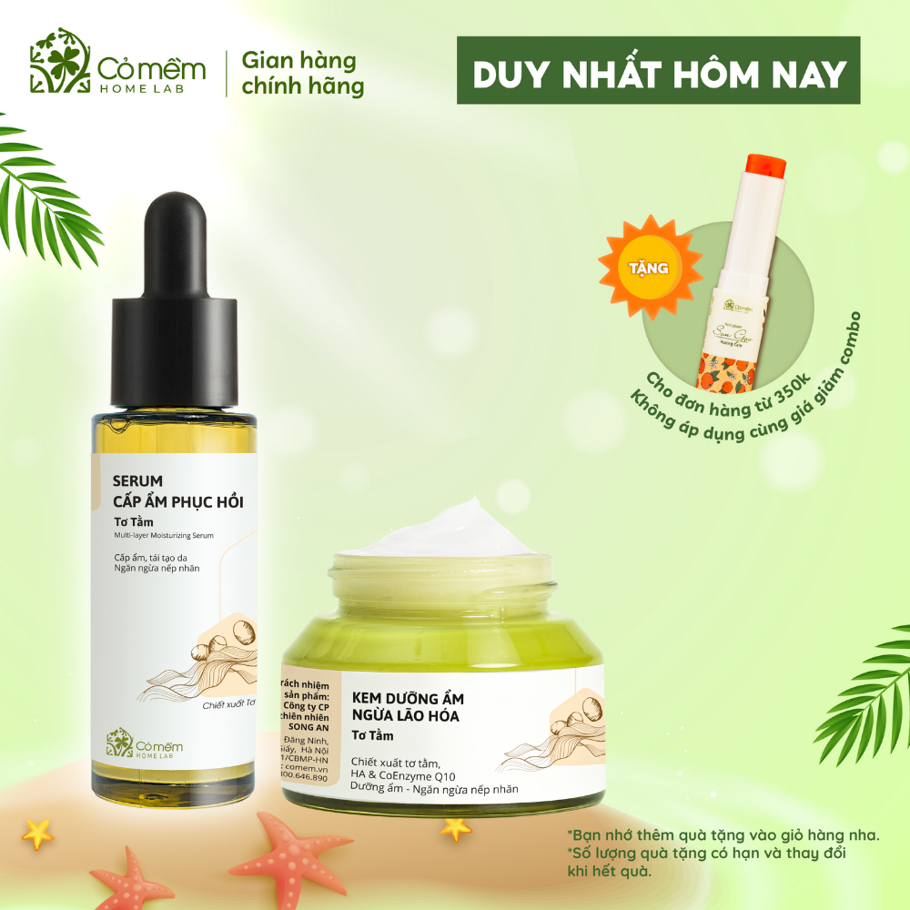 Bộ Chăm Sóc Da Khô Cấp Ẩm Phục Hồi Dưỡng Mềm Căng Mịn Cỏ Mềm 300g
