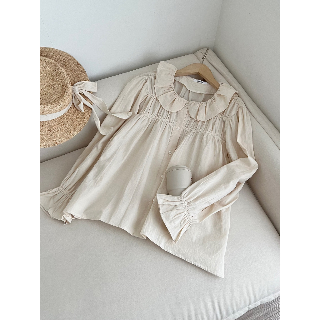 Áo babydoll cổ bèo chun ngực ulzzang 2705