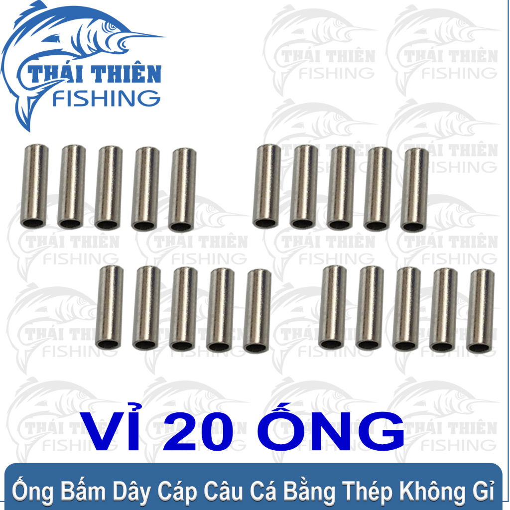 Combo 20 Đầu Ống Bấm Dây Cáp Câu Cá Pioner Bằng Thép Không Gỉ Chuyên Dùng Bấm Đầu Dây Cáp Làm Thẻo Câu Cá