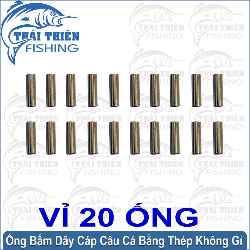 Combo 20 Đầu Ống Bấm Dây Cáp Câu Cá Pioner Bằng Thép Không Gỉ Chuyên Dùng Bấm Đầu Dây Cáp Làm Thẻo Câu Cá