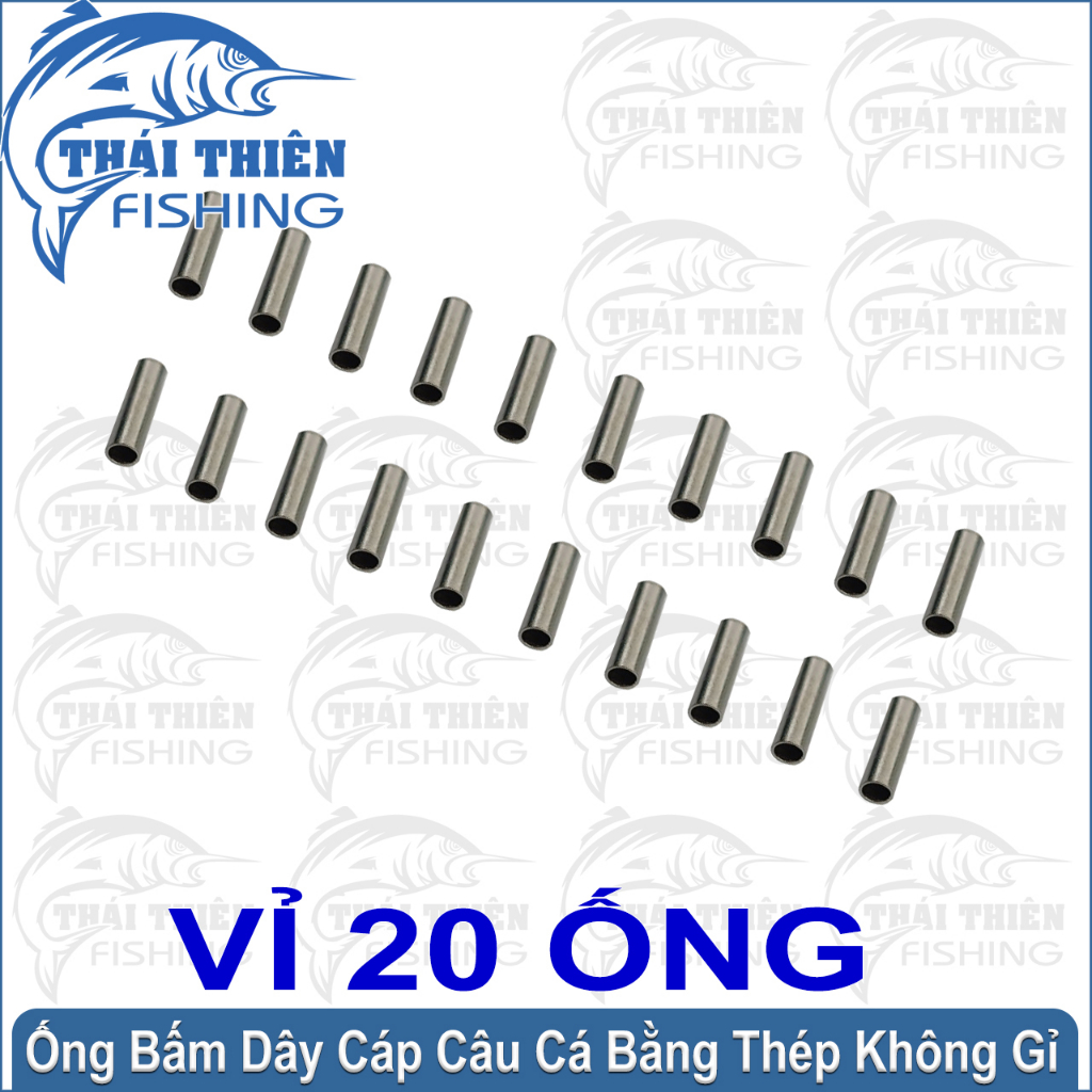 Combo 20 Đầu Ống Bấm Dây Cáp Câu Cá Pioner Bằng Thép Không Gỉ Chuyên Dùng Bấm Đầu Dây Cáp Làm Thẻo Câu Cá
