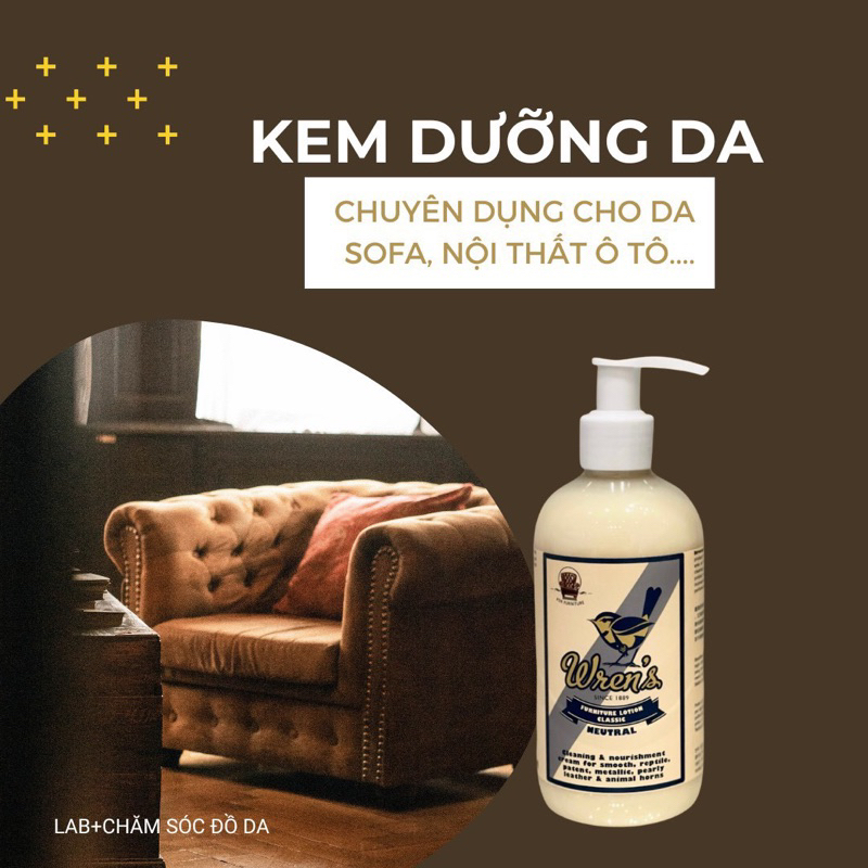 Kem Dưỡng Đồ Da Chuyên Sâu Wren's 300Ml Giúp Bảo Dưỡng, Làm Mới Cho Nội Thất Đồ Da , Sofa, Balo...
