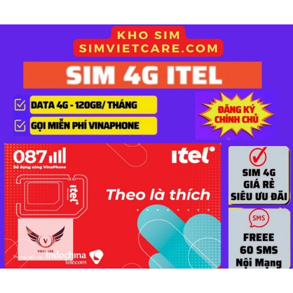 Sim 4G vinaphone & inte  MAY gói 90GB/ tháng