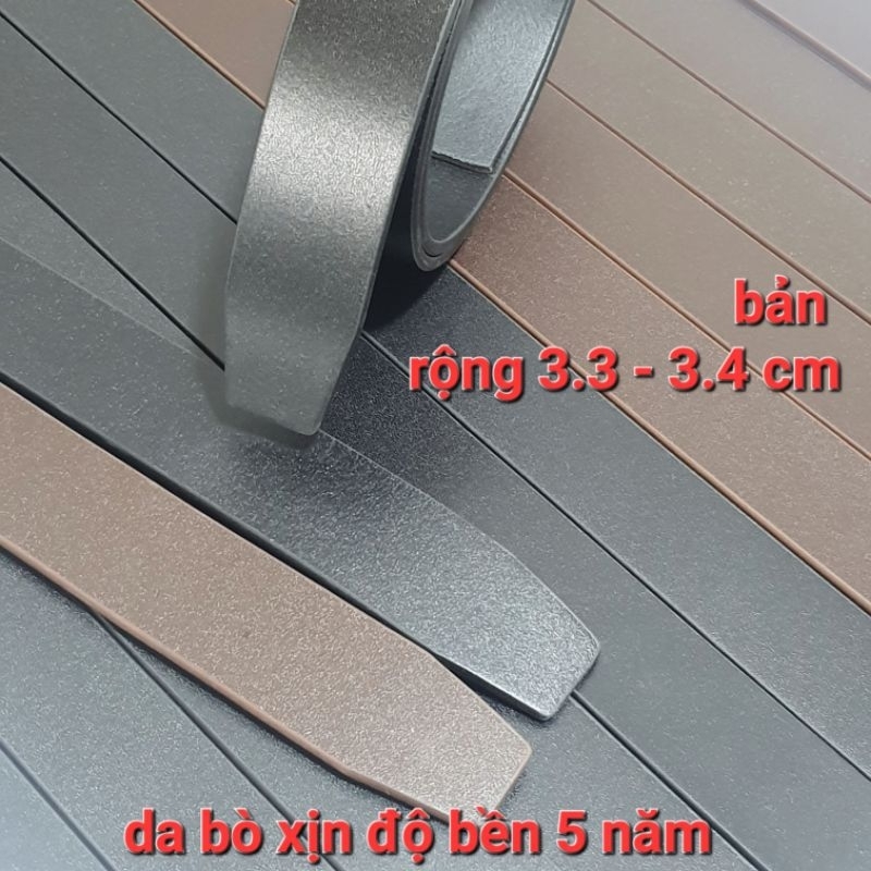 Thắt lưng nam bản rộng 3.3 cm đục nỗ sẵn [ DA THẬT 3.3 CM ĐỤC NỖ SẴN ]