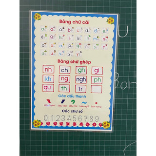 Bảng chữ cái khổ to a3 a4 ép plastic