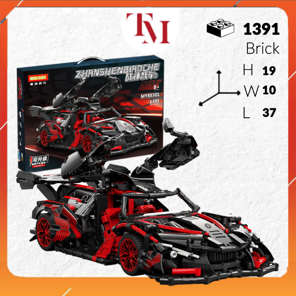 Đồ chơi NON-LEGO BỘ Lắp ghép Mô hình siêu xe Apollo – MOYU, tỉ lệ 1:14 1391 PCS mô hình lắp ráp xe