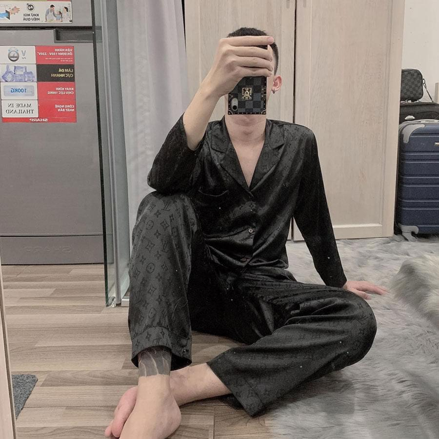 Bộ đồ ngủ nam Pijama lụa cao cấp mềm mịn,thoáng mát với thiết kế tinh tế, đường may tỉ mỉ LV14 - Beemanor