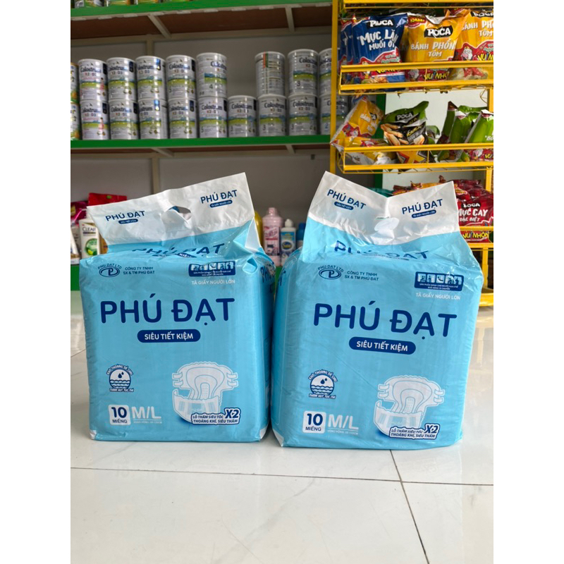 Bỉm trần người già Phú Đạt gói 10 miếng- thoáng khí, siêu thấm