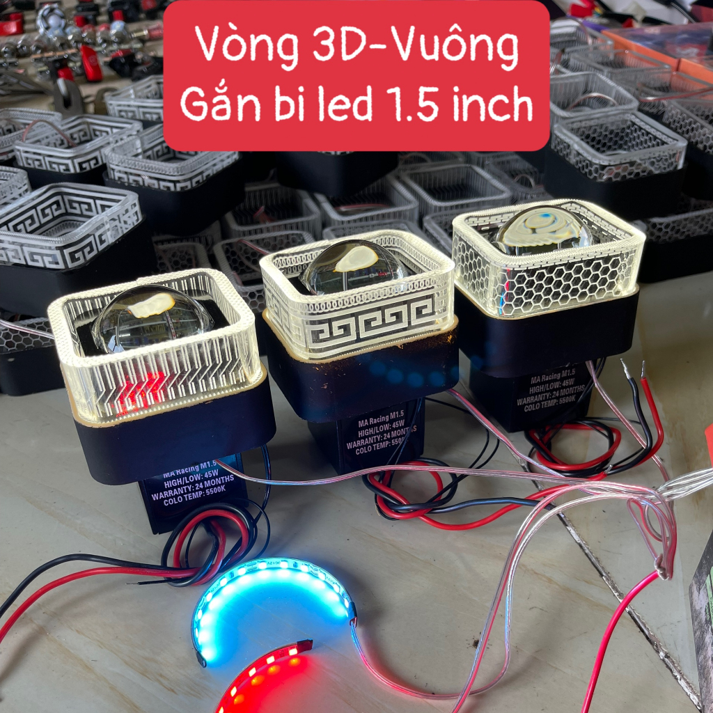Vòng led 3D gắn bi cầu bi led 1.5 inch