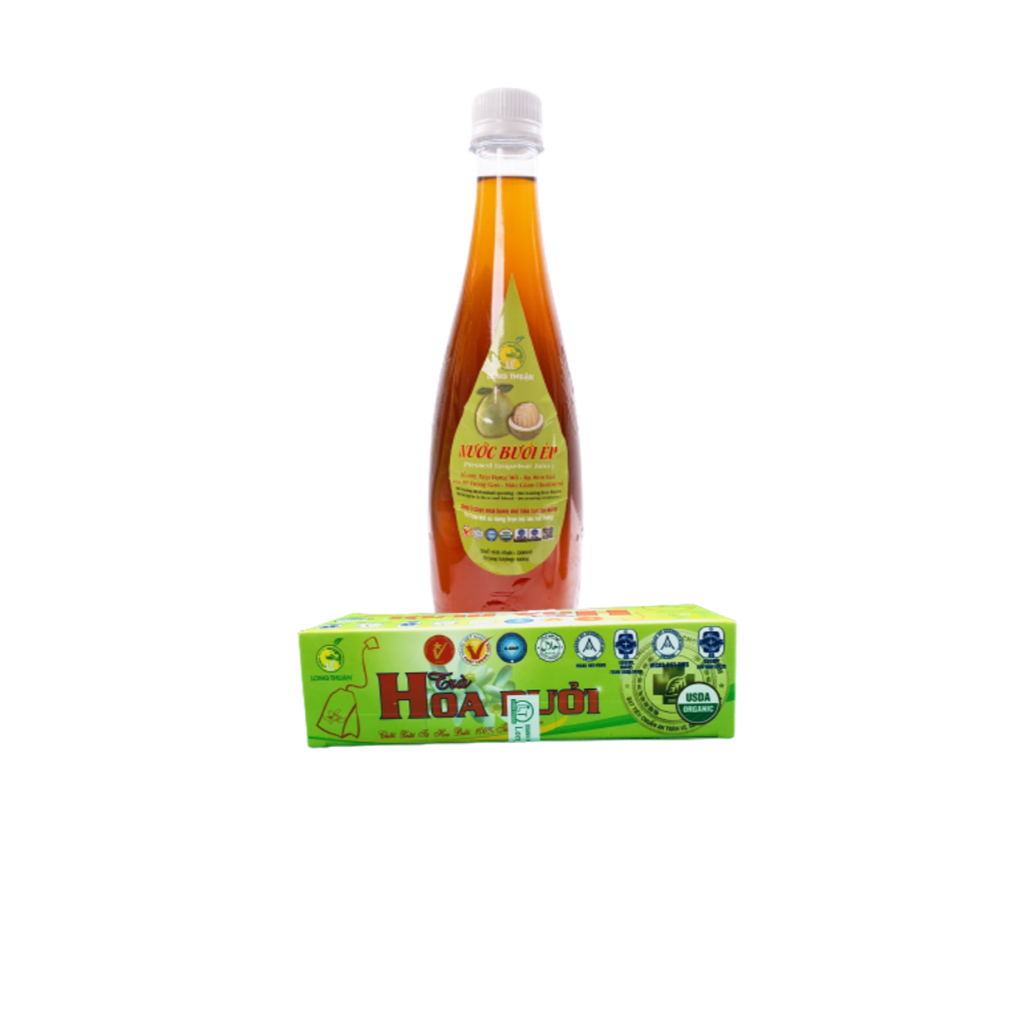 Combo Giảm Cân Long Thuận - (01 chai Nước Bưởi Ép và 01 hộp Trà Hoa Bưởi)