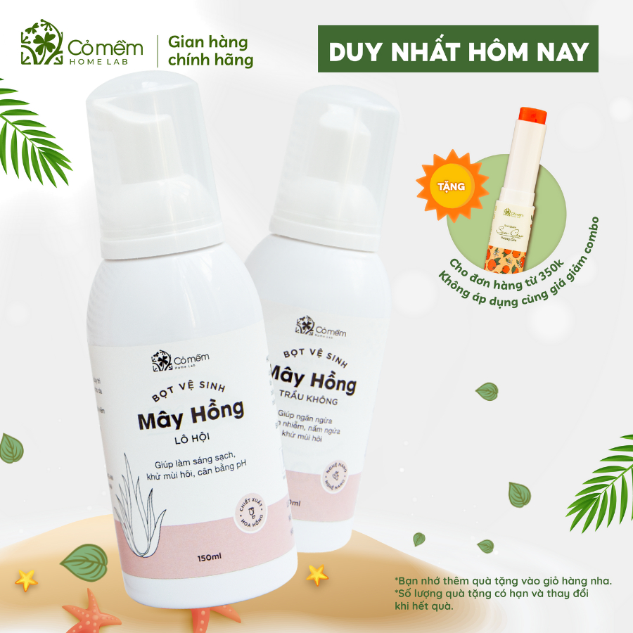 Bọt vệ sinh phụ nữ Mây Hồng Cỏ Mềm 150ml