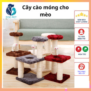 CÂY CÀO MÓNG 3 TẦNG CÓ ĐỆM NẰM CHO MÈO