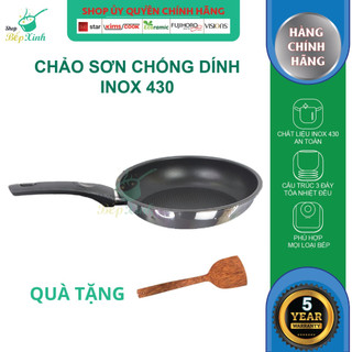 Chảo inox chống dính bếp từ Fivestar (16/20/22/24/26/28cm) tặng 1 sạn dừa,  bảo hành 5 năm